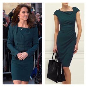 LK Bennett Teal Asymmetrical Dress